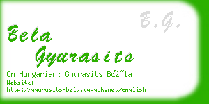 bela gyurasits business card